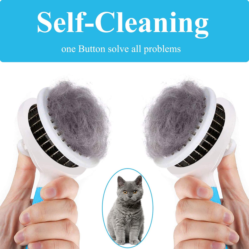 Ultimate Self-Cleaning Grooming Brush for Cats and Dogs - Effortlessly Remove Mats, Knots, and Loose Hair from All Coat Types