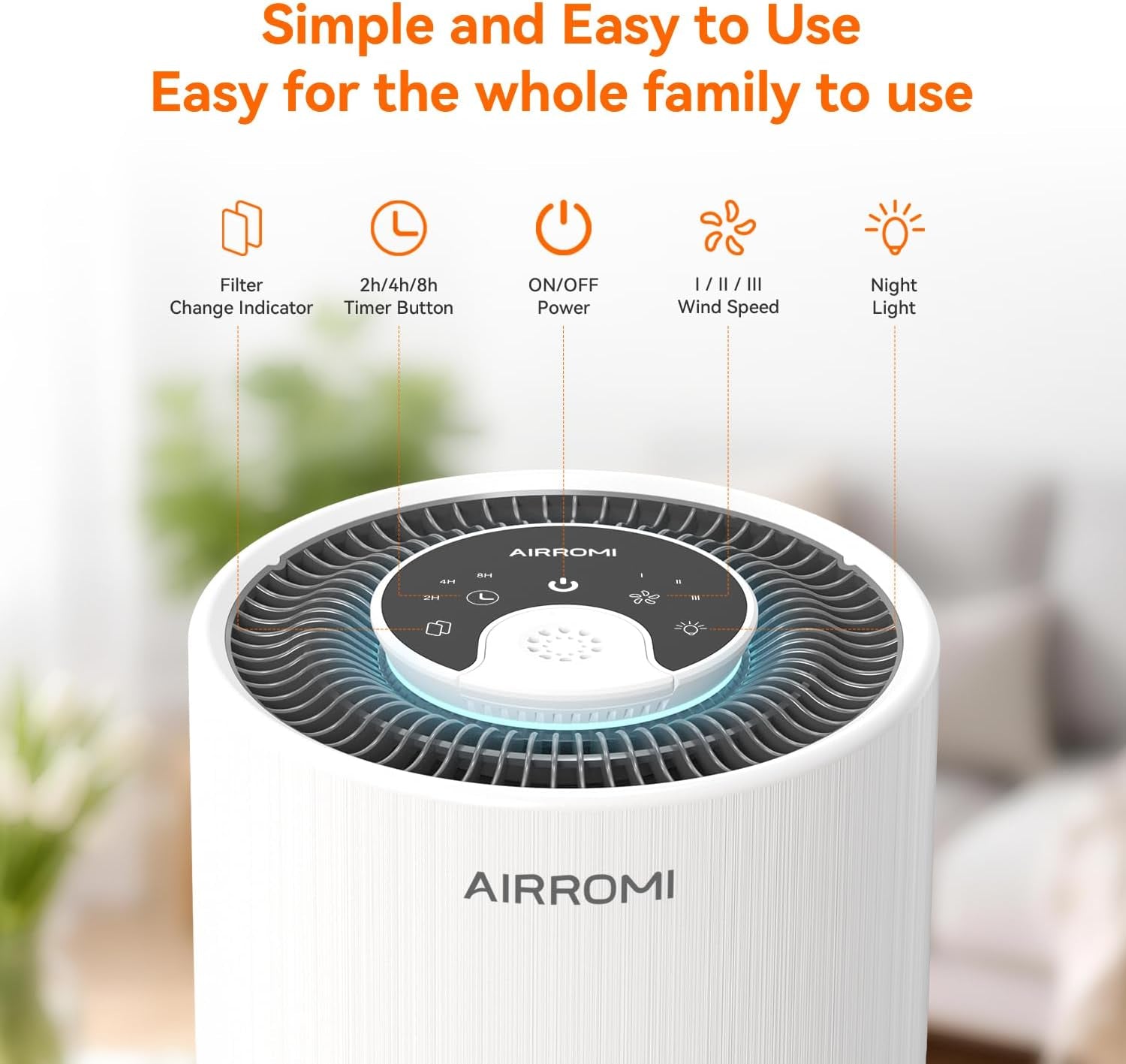 Air Purifier for Bedroom with HEPA 3-In-1 Filter, Pet Air Purifier for Home Cat Pee Smell, Covers Upto 990 Ft², Quiet 360° Intake Air Cleaner for Pet Hair,Allergies,Dust,Smoke A2001 White