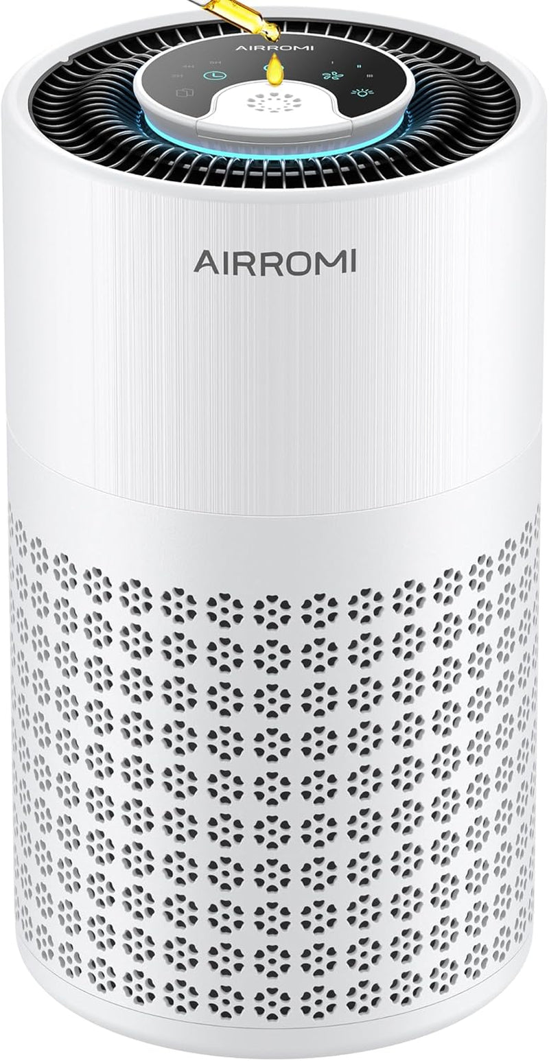 Air Purifier for Bedroom with HEPA 3-In-1 Filter, Pet Air Purifier for Home Cat Pee Smell, Covers Upto 990 Ft², Quiet 360° Intake Air Cleaner for Pet Hair,Allergies,Dust,Smoke A2001 White