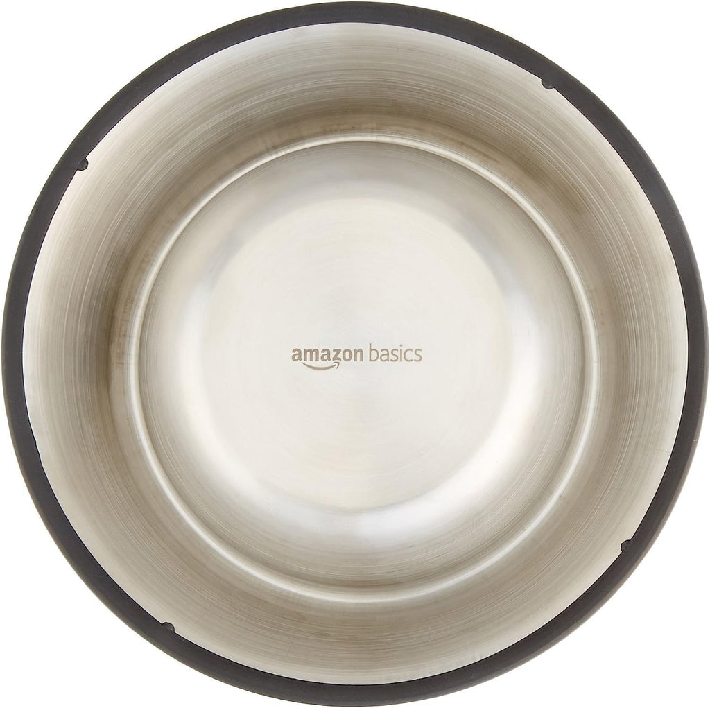 Stainless Steel Non-Skid Dog Water and Food Bowls, Dishwasher Safe, Rust Resistant, 38Oz Capacity, 10 X 2.8 Inches, 2-Pack