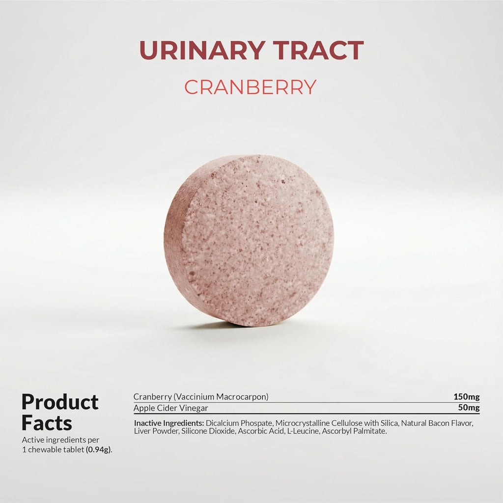 Cranberry Chewable Tablets for Dogs - 120 Count for Urinary Tract Health, Bladder Support, and UTI Prevention