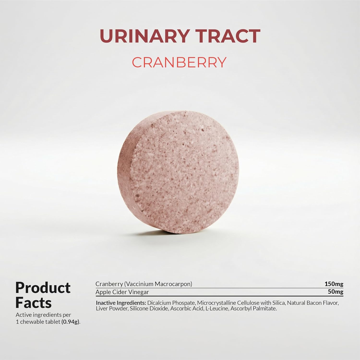 Cranberry Chewable Tablets for Dogs - 120 Count for Urinary Tract Health, Bladder Support, and UTI Prevention