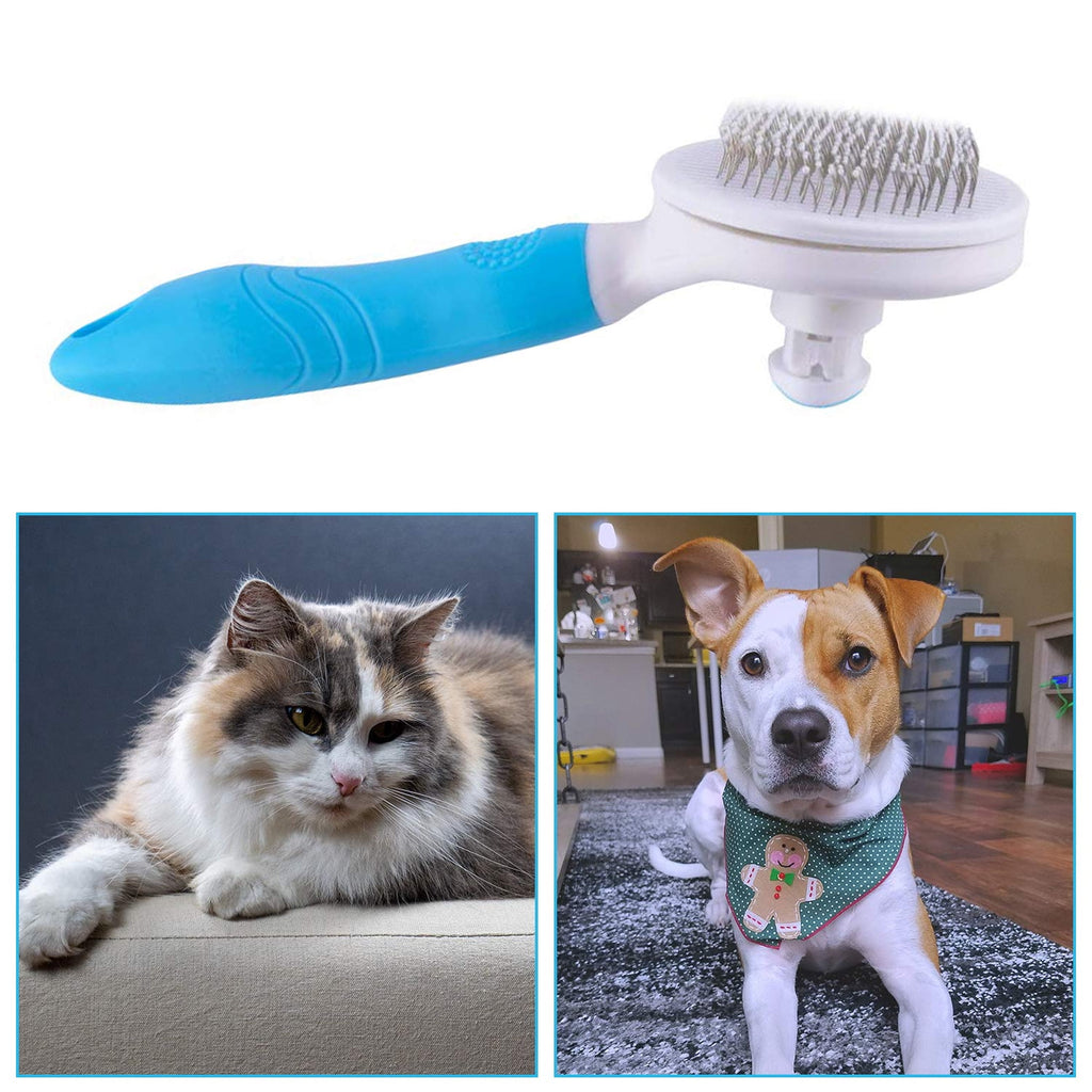 Ultimate Self-Cleaning Grooming Brush for Cats and Dogs - Effortlessly Remove Mats, Knots, and Loose Hair from All Coat Types