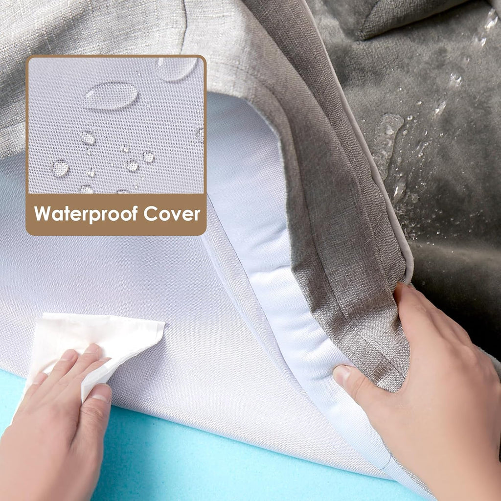 Luxurious Grey Orthopedic Dog Bed for Extra Large Dogs - Waterproof Memory Foam with Supportive Sides and Non-Slip Base - Perfect Comfort for Your Beloved Pet