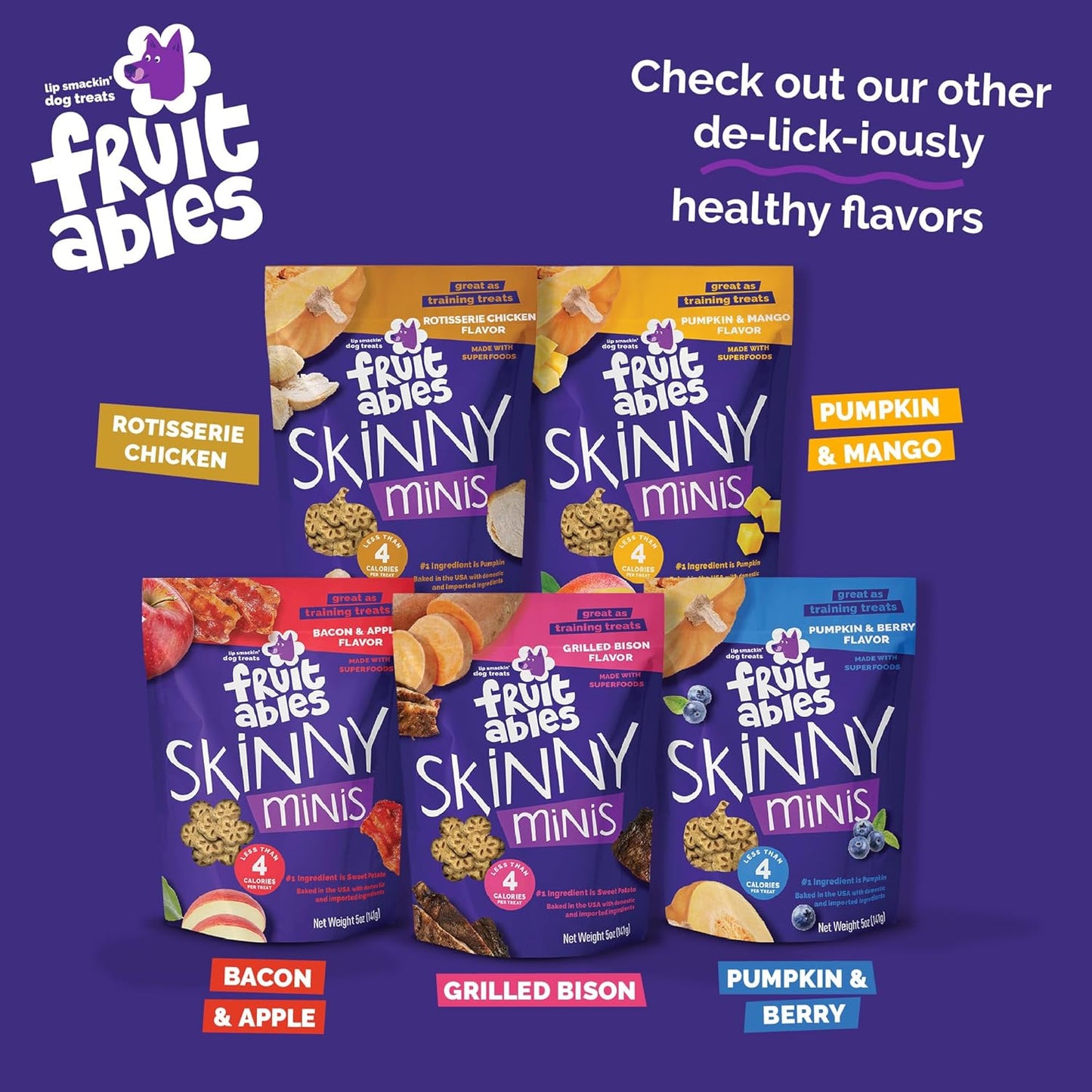 Skinny Mini Dog Treats | Healthy Treats for Dogs | Low Calorie Training Treats | Free of Wheat, Corn and Soy