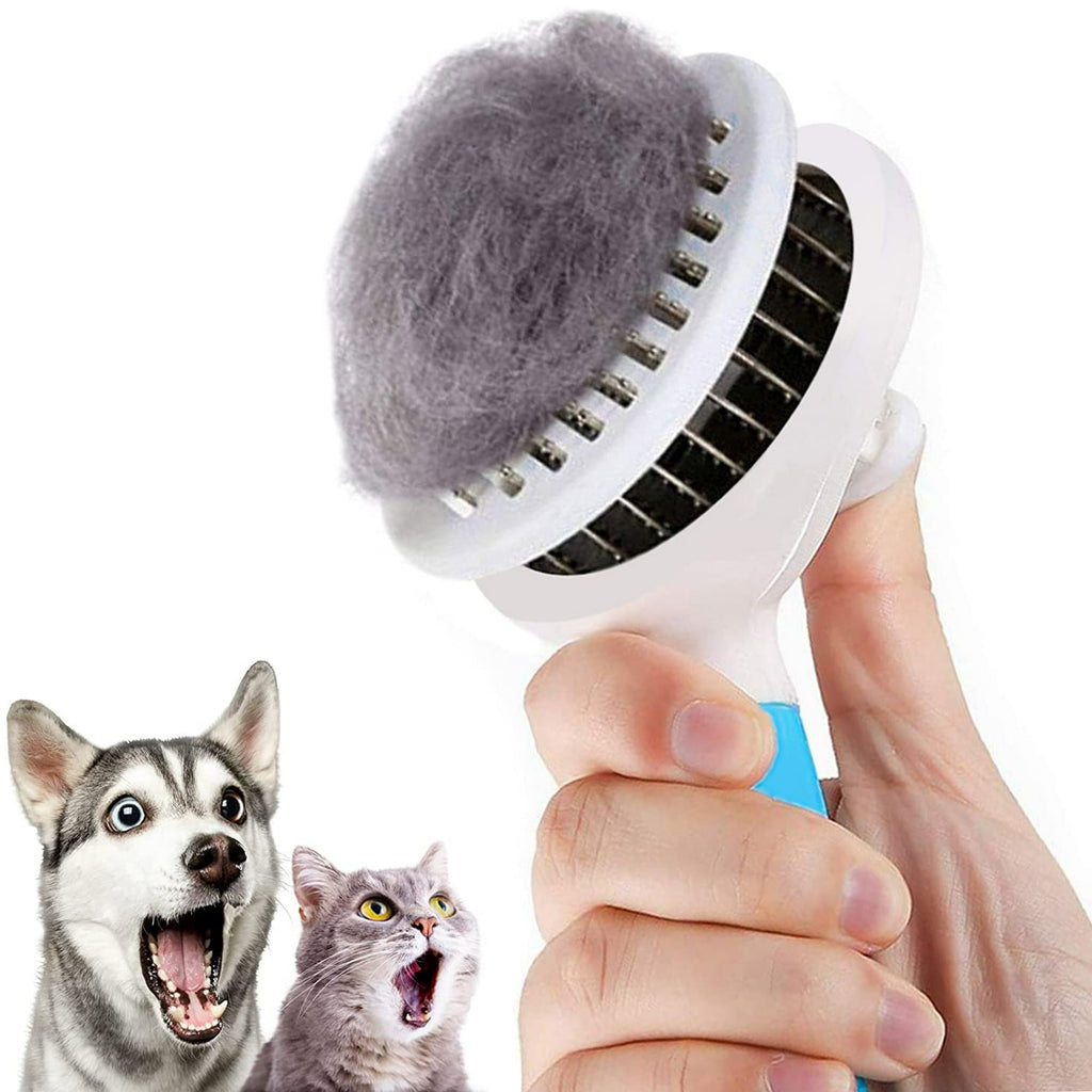 Ultimate Self-Cleaning Grooming Brush for Cats and Dogs - Effortlessly Remove Mats, Knots, and Loose Hair from All Coat Types