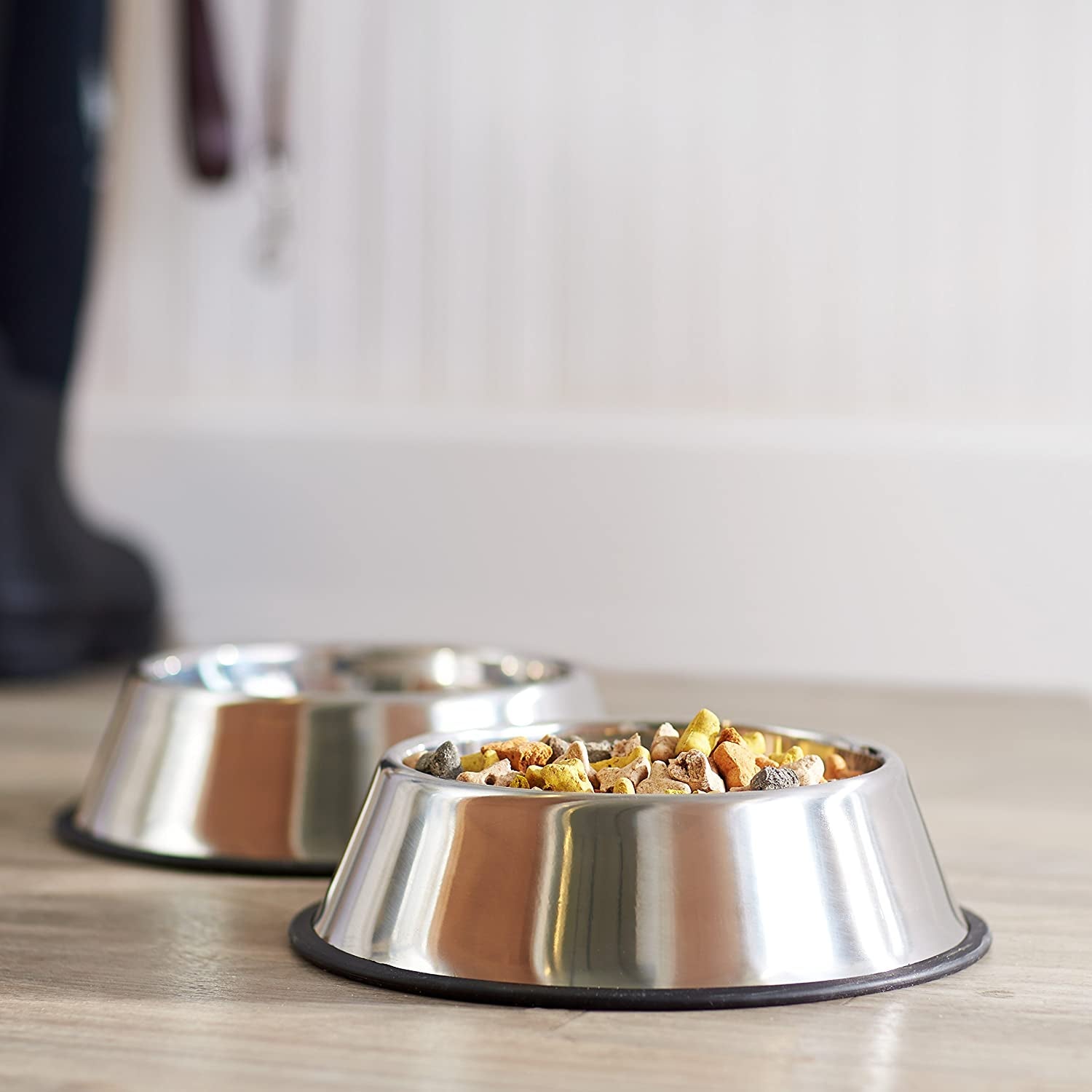 Stainless Steel Non-Skid Dog Water and Food Bowls, Dishwasher Safe, Rust Resistant, 38Oz Capacity, 10 X 2.8 Inches, 2-Pack