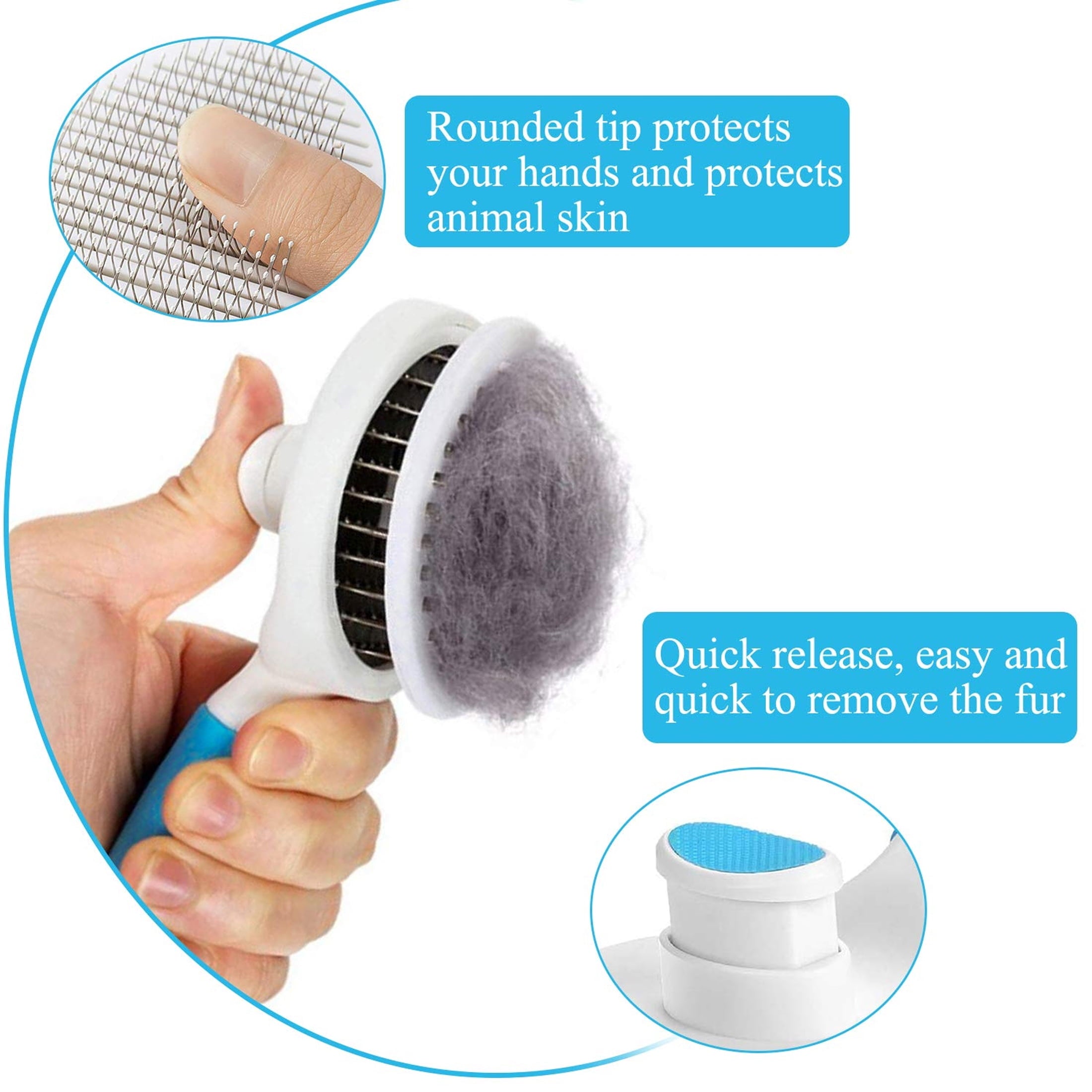 Ultimate Self-Cleaning Grooming Brush for Cats and Dogs - Effortlessly Remove Mats, Knots, and Loose Hair from All Coat Types